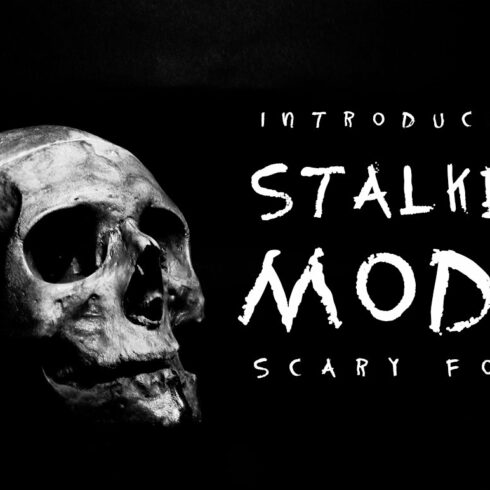 Stalker mode - Scary font cover image.