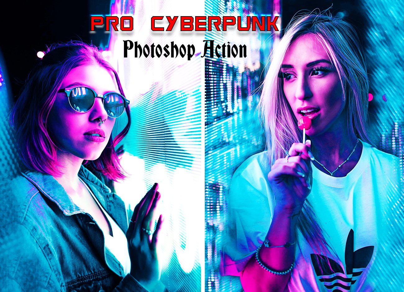 Pro Cyberpunk Photoshop Actioncover image.