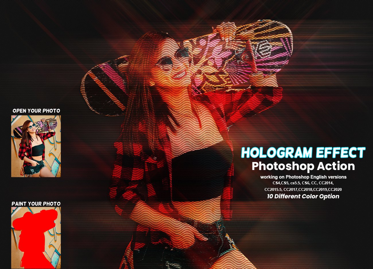 Hologram Effect Photoshop Actioncover image.