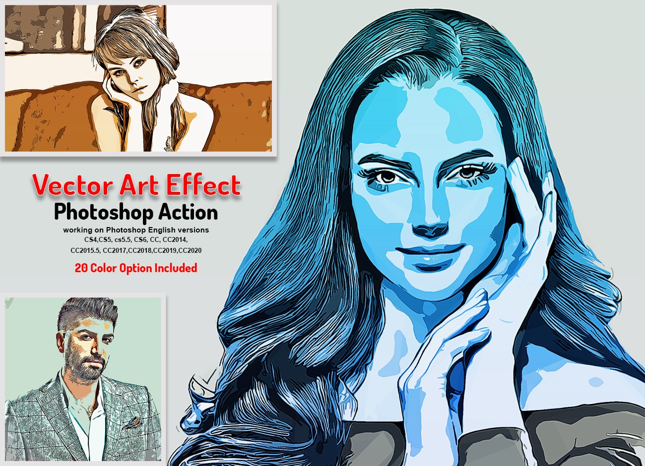 Vector Art Effect Photoshop Actioncover image.