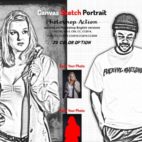 Canvas Sketch Portrait PS Actioncover image.