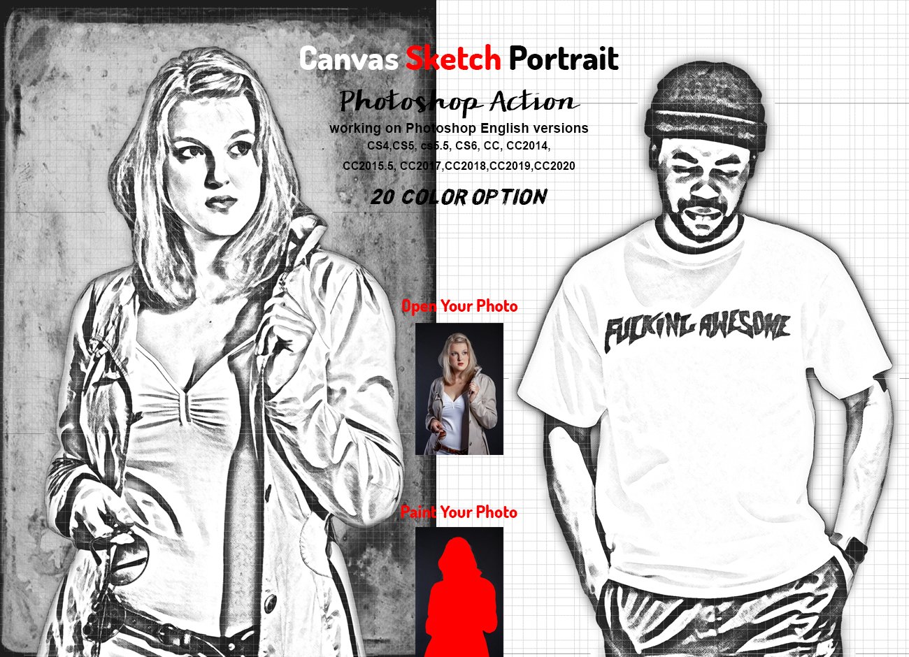 Canvas Sketch Portrait PS Actioncover image.