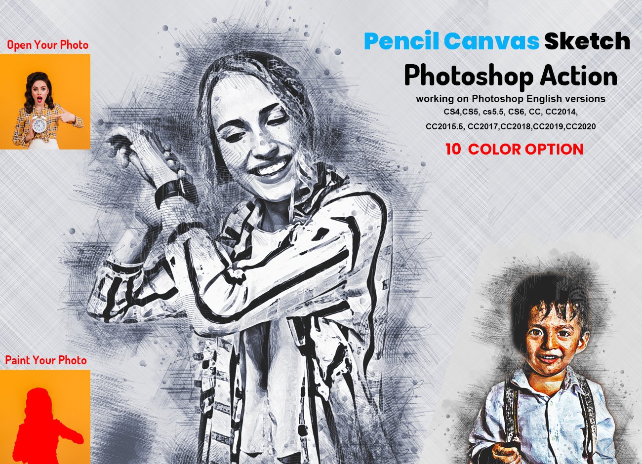Pencil Canvas Sketch PS Actioncover image.