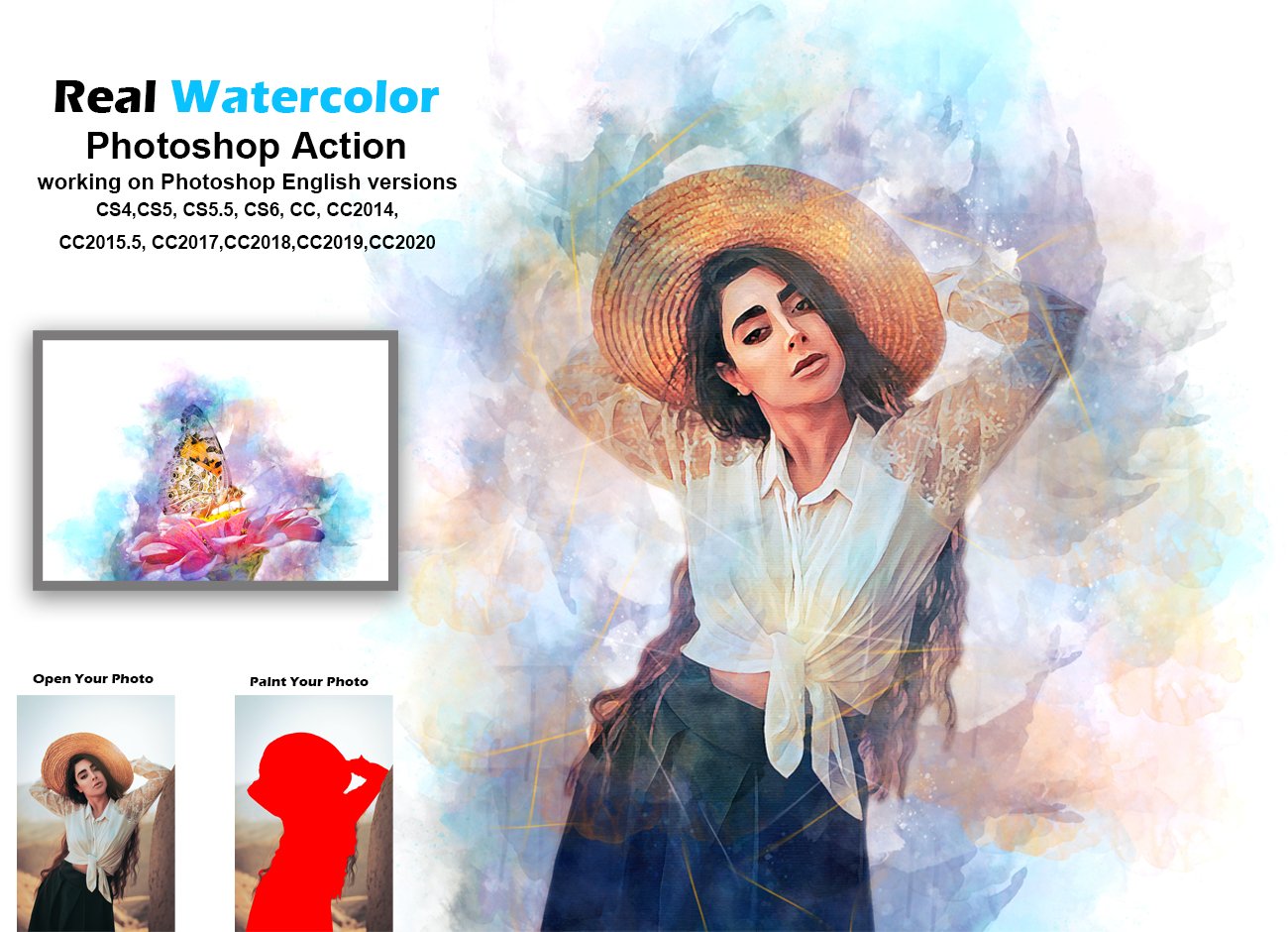 Real Watercolor Photoshop Actioncover image.