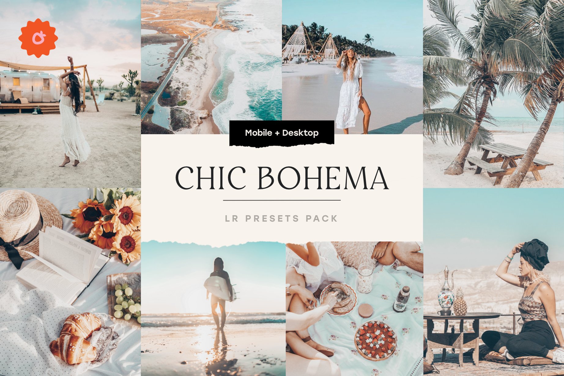 Bohemian Lightroom Presets Packcover image.