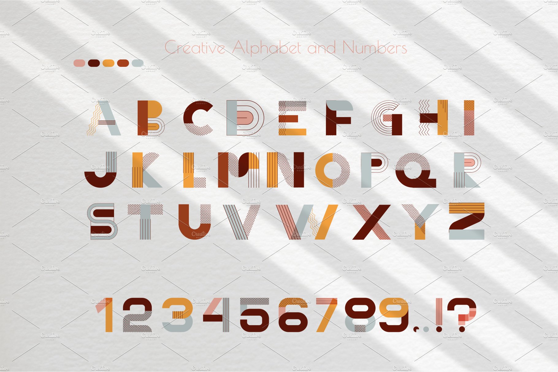 Geometric Alphabet - BOHO abstract preview image.