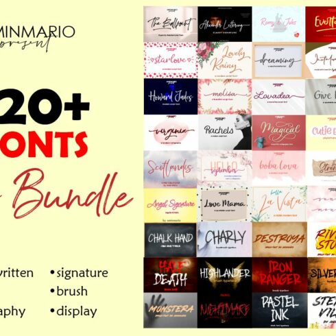 SALE Big Bundle 120+ Fonts cover image.