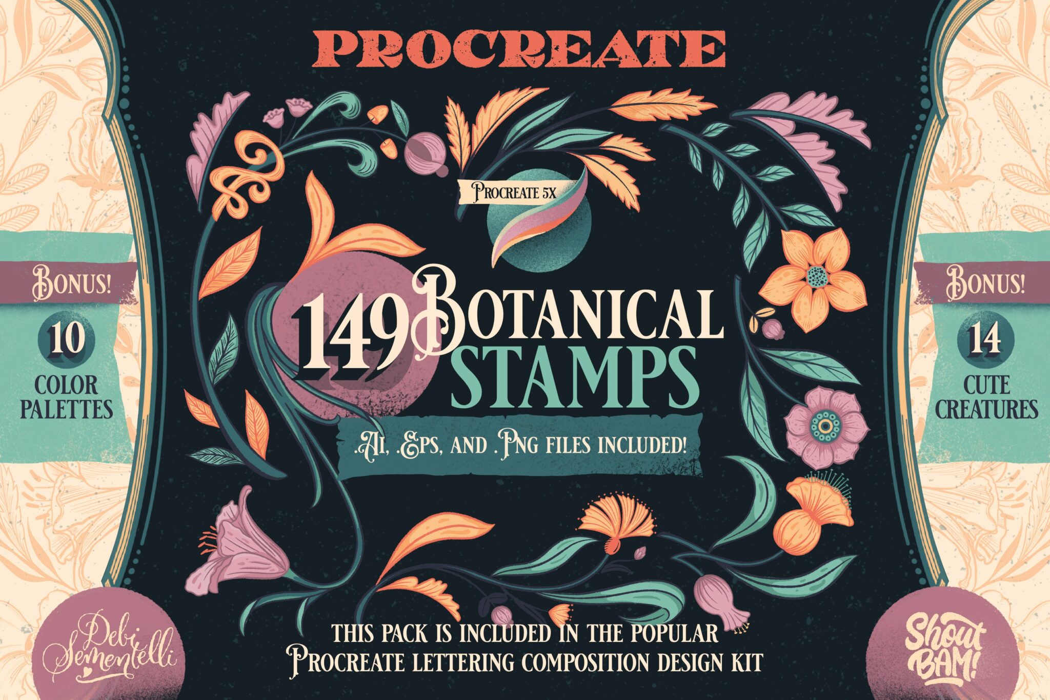 Procreate Botanical Brush Stamps – MasterBundles