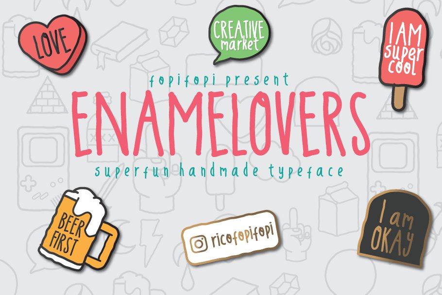 Sale ! ENAMELOVERS typeface + Bonus cover image.