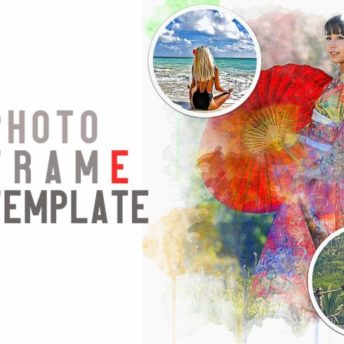 Watercolor Photo Frame Templatecover image.