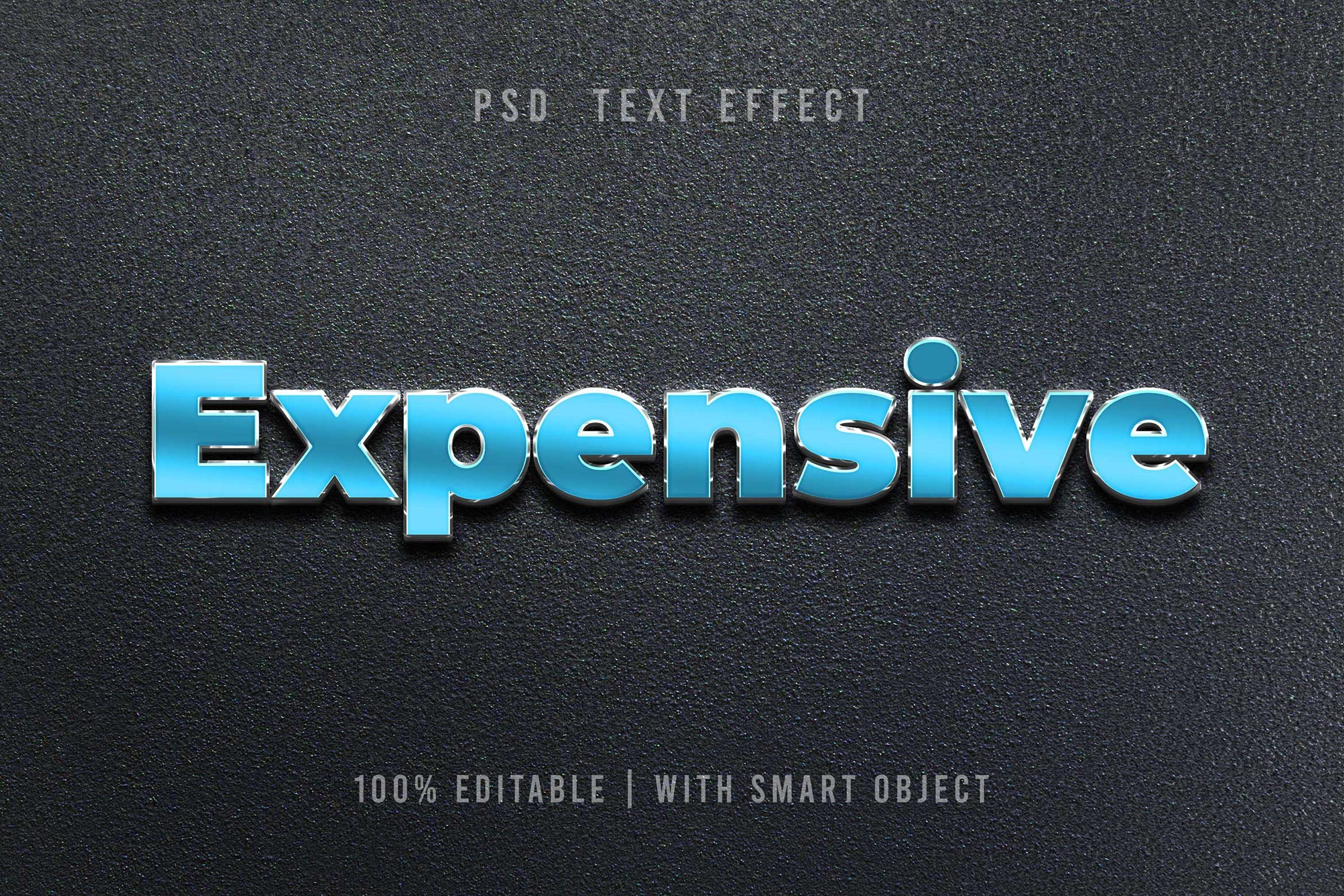 Blue Chromium Text Effect Templatecover image.