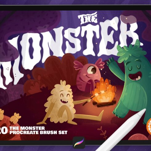 The Monster: Procreate Brushescover image.