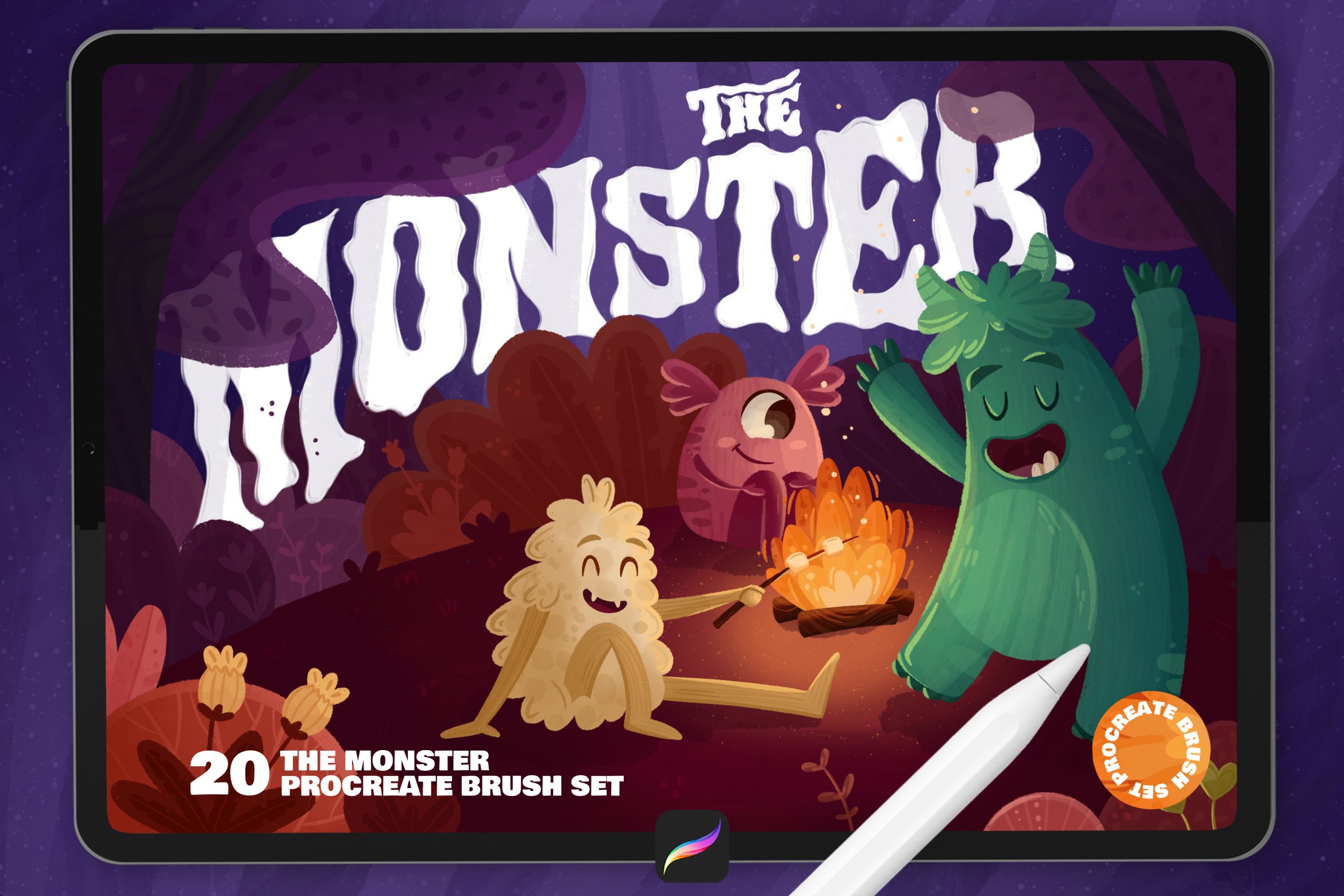 The Monster: Procreate Brushescover image.