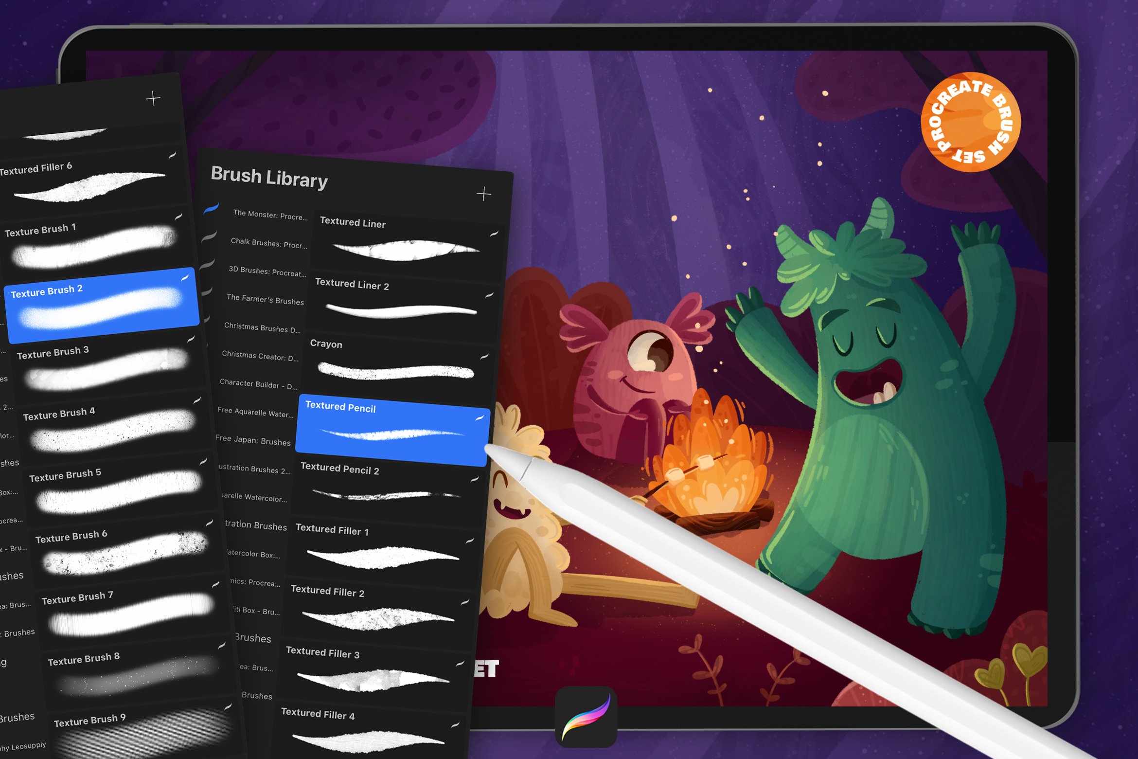 The Monster: Procreate Brushespreview image.