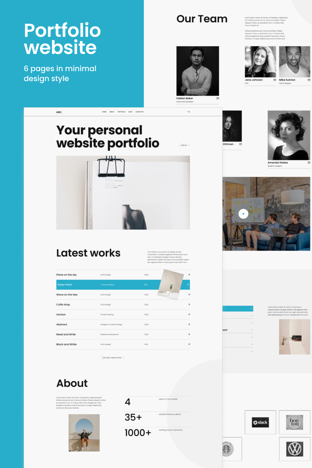 Portfolio Website for company/personality pinterest preview image.