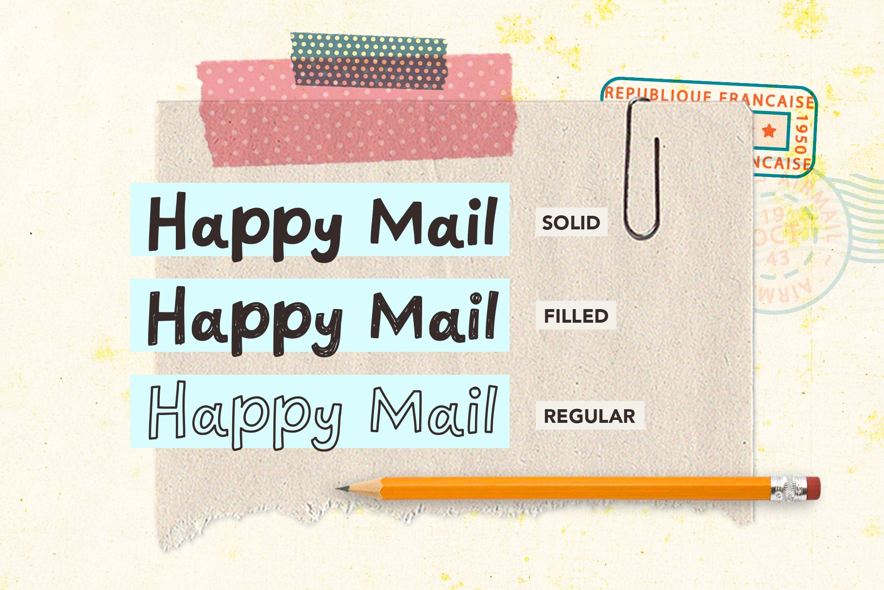 Happy Mail Font preview image.