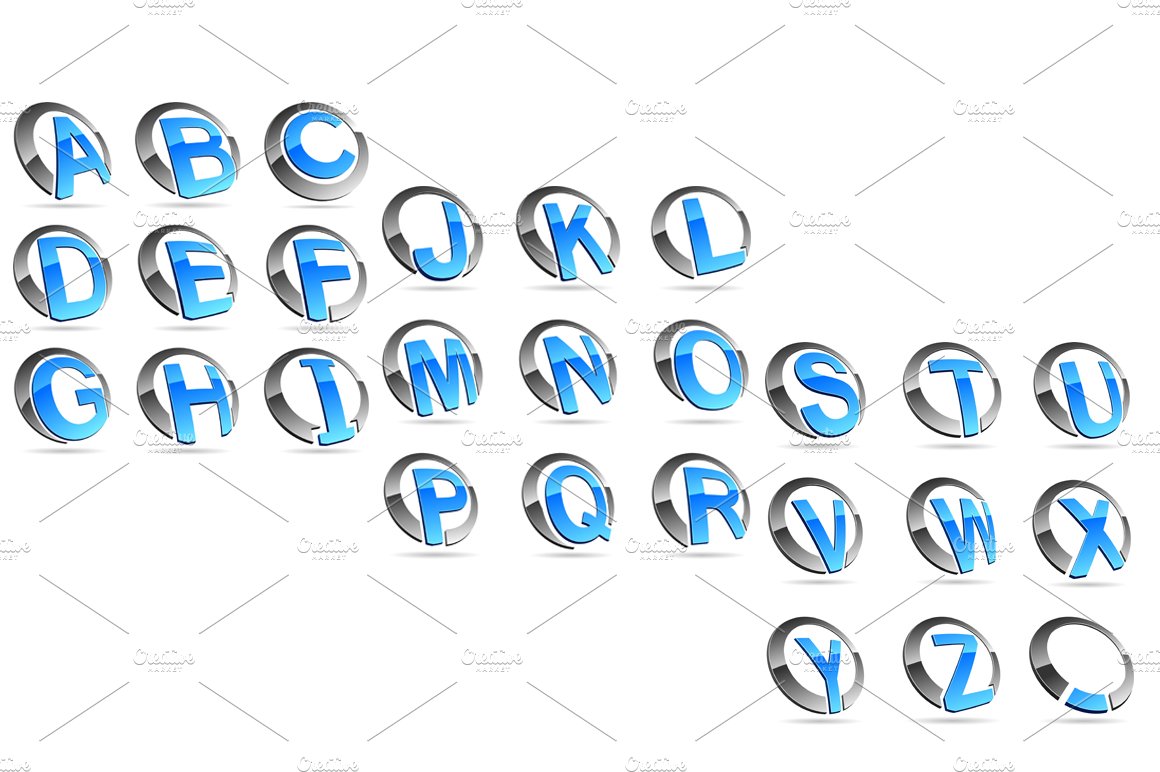 ABC - color 3d alphabet preview image.