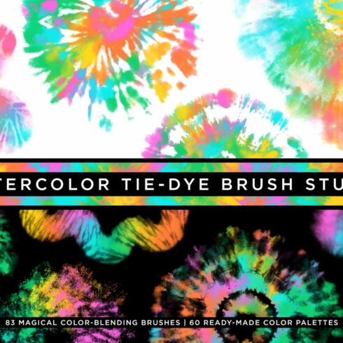 Watercolor Tie-Dye Pattern Brushescover image.