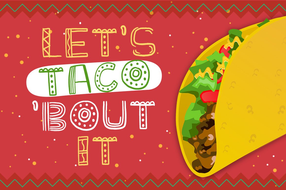 Mexican Taco Box Font preview image.