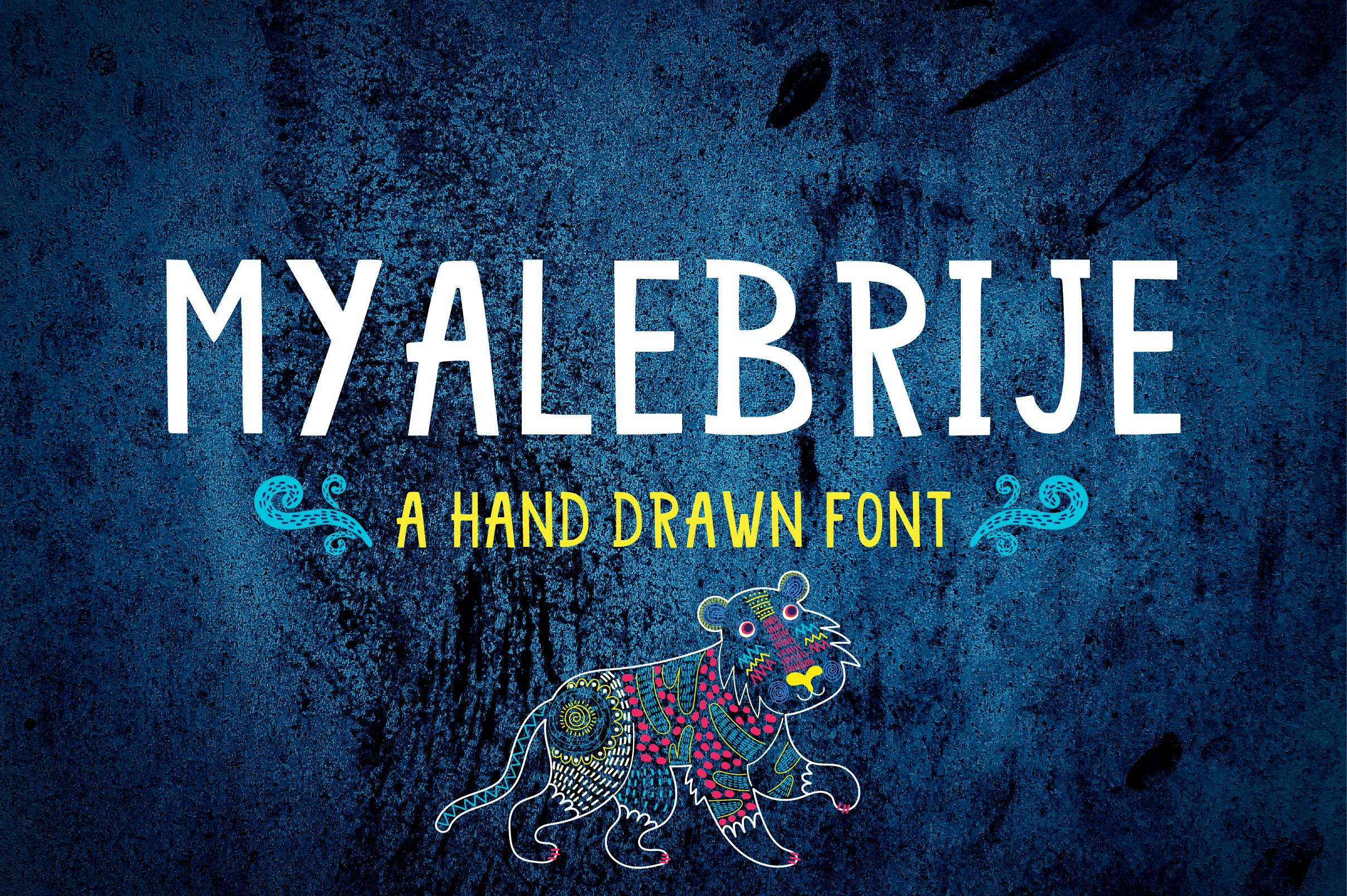 MYALEBRIJE a handdrawn font. cover image.