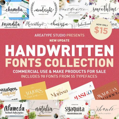 Handwritten Fonts Collection cover image.