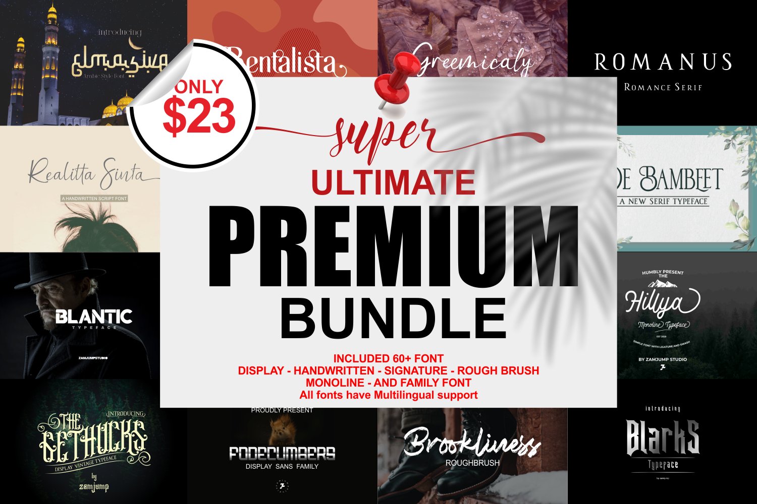 Super Ultimate Premium Bundle Font cover image.