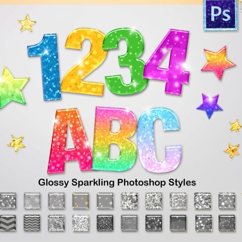 Sparkling Glossy Layer Styles for PScover image.
