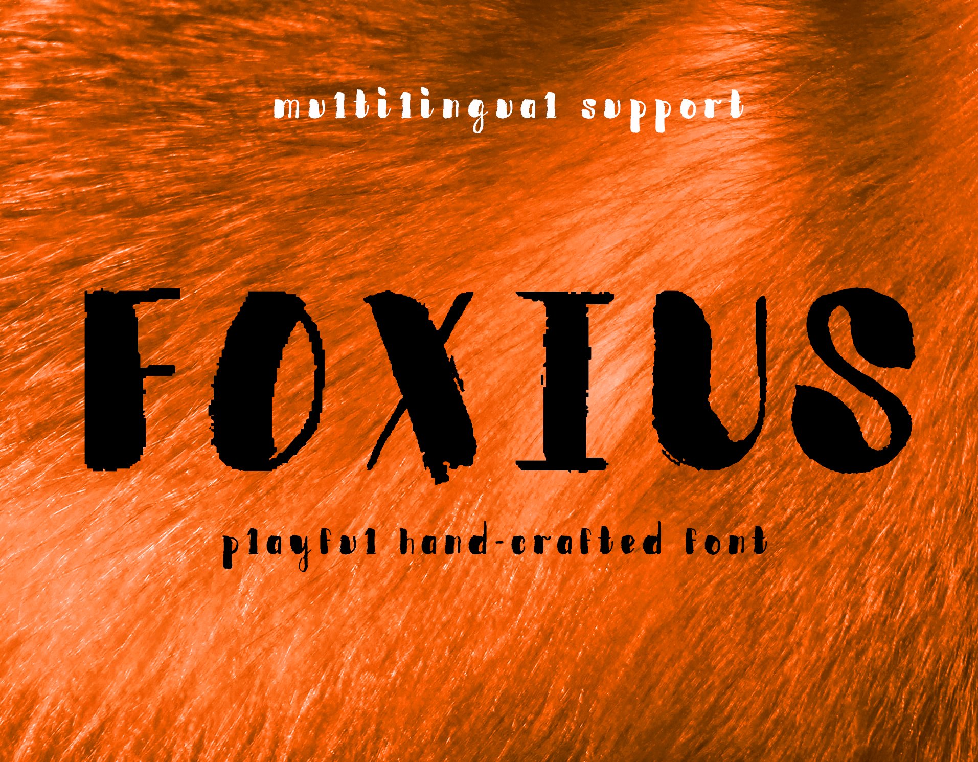 Foxius: playful hand-crafted font cover image.