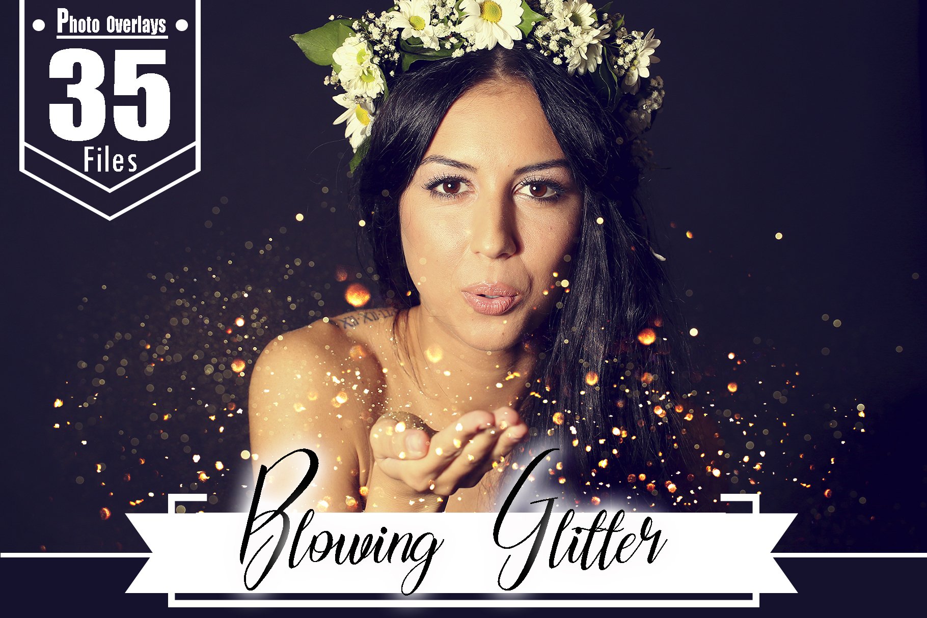 35 Blowing glitter Photoshop overlaycover image.