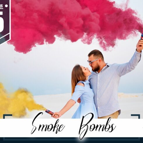 35 Smoke Bomb Overlays, colorful fogcover image.