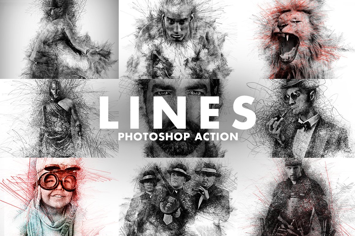 Lines Photoshop Actioncover image.