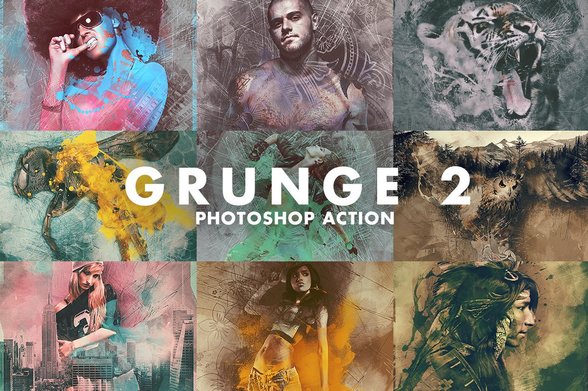 Grunge 2 Photoshop Actioncover image.