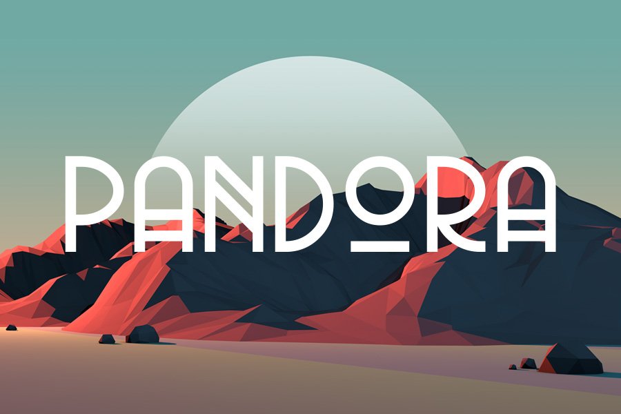 Pandora Typeface preview image.