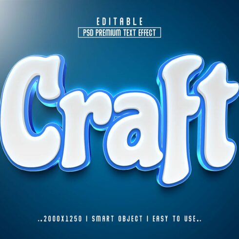 Craft 3D Editable Text Effect stylecover image.