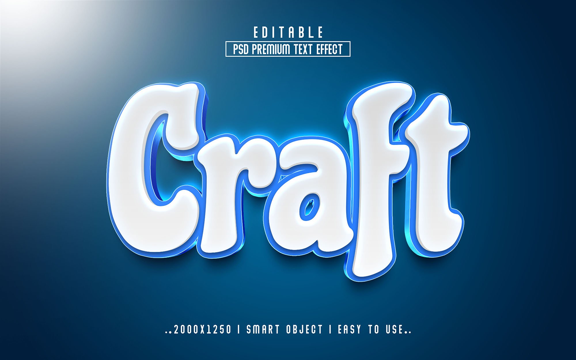 Craft 3D Editable Text Effect stylecover image.