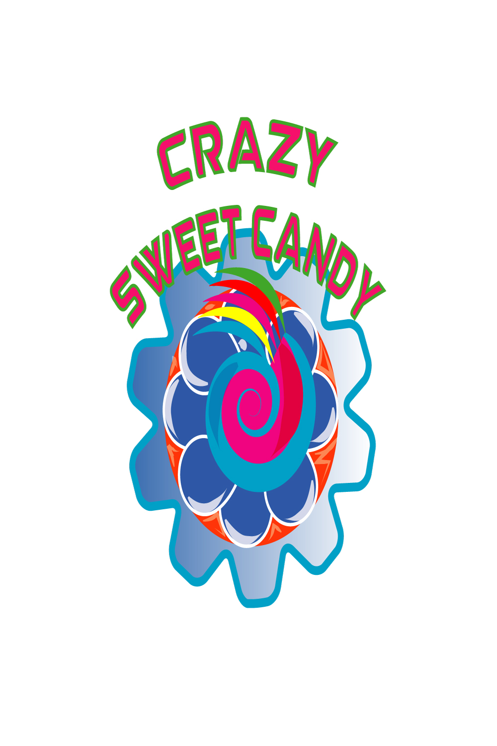 Crazy Sweet Candy - TShirt Print Design pinterest preview image.