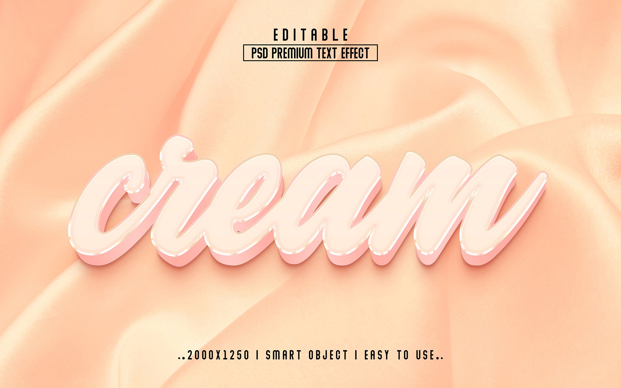 Cream 3D Editable psd Text Effectcover image.