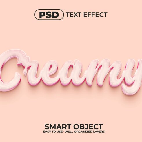 Creamy 3d Editable Text Effect Stylecover image.