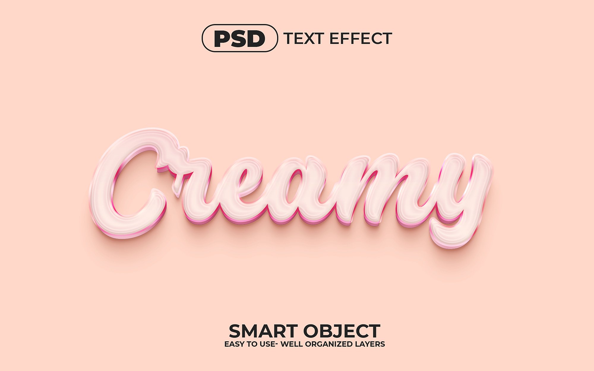Creamy 3d Editable Text Effect Stylecover image.