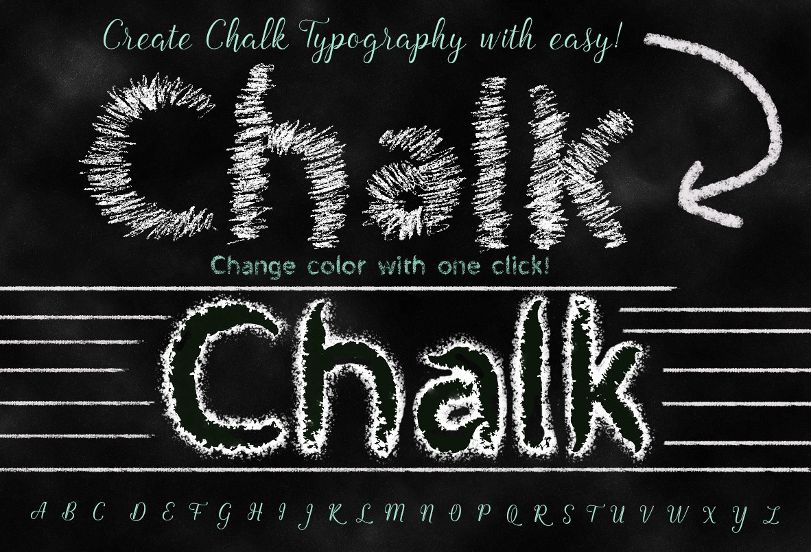 Photoshop brushes chalk & Stylespreview image.