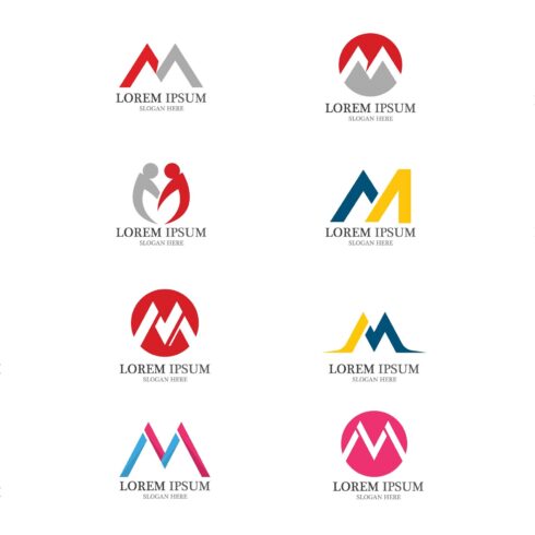 M logo design letter template cover image.