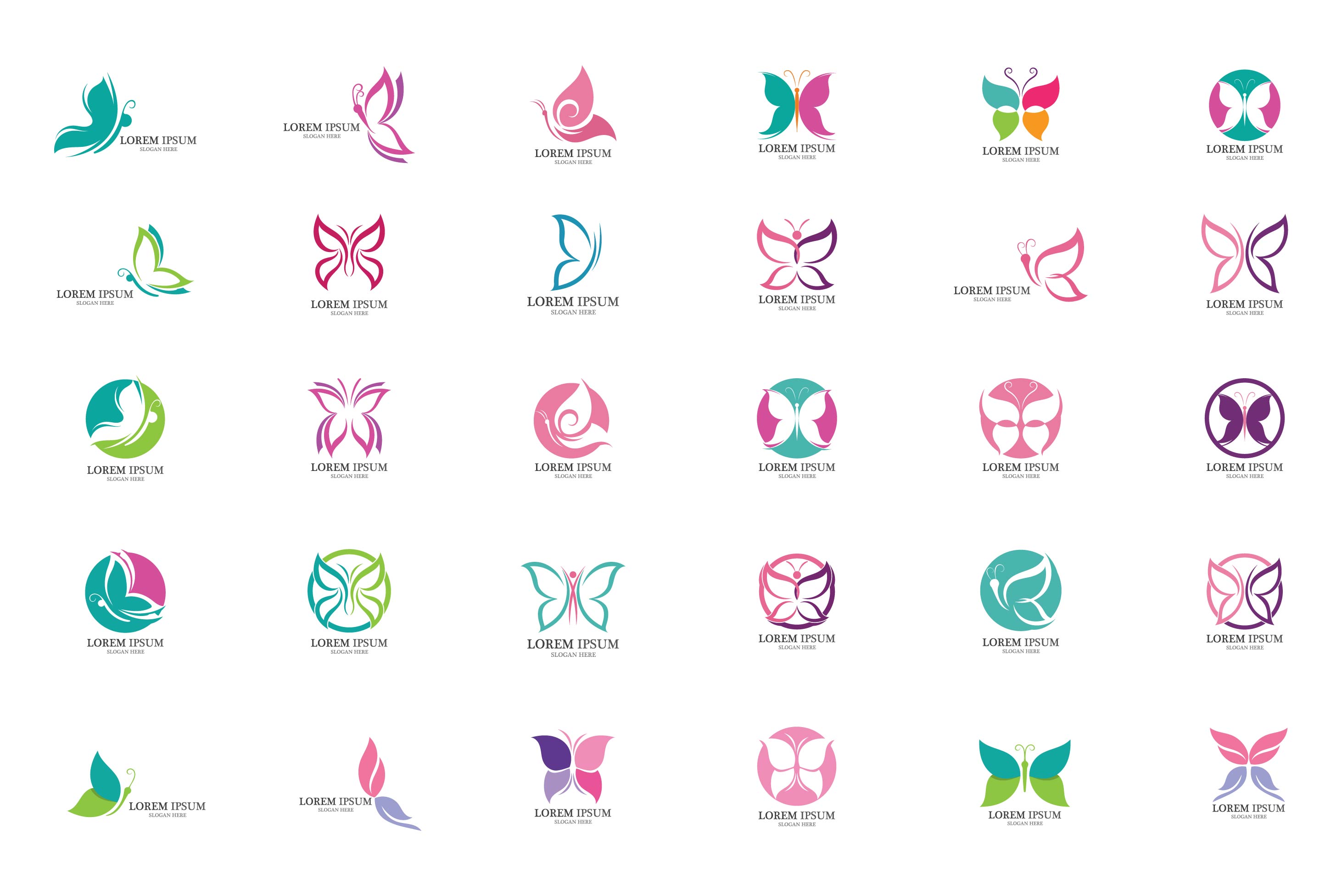 Butterfly animal logo beauthy logo set cover image.