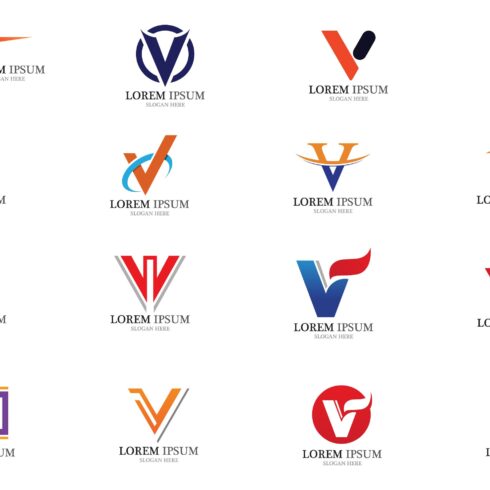 V logo and symbol letter business cover image.