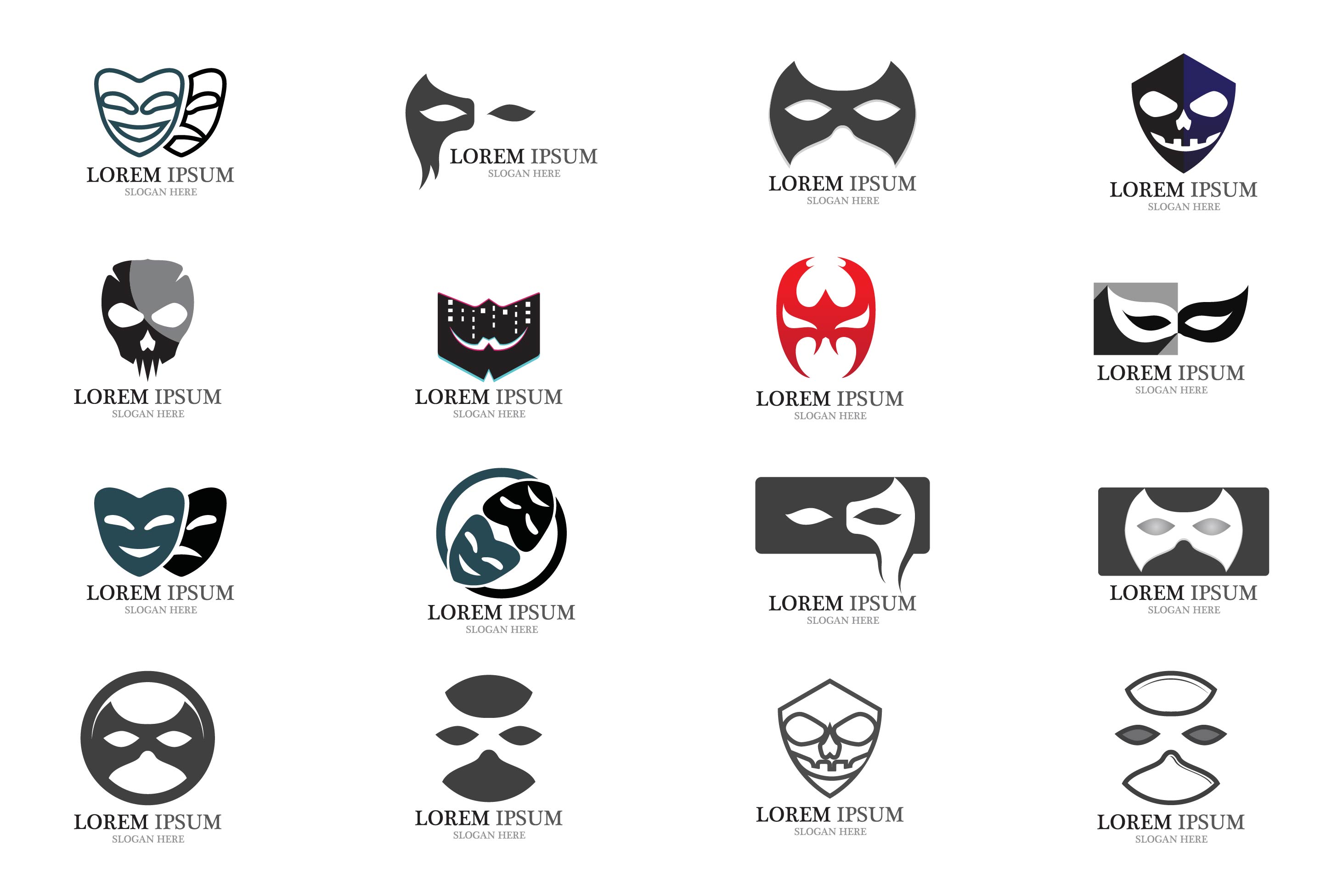 Mask logo and symbol vector pinterest preview image.