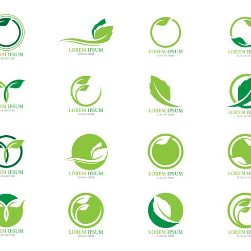 Ecology leaf green go green logo vector cover image.