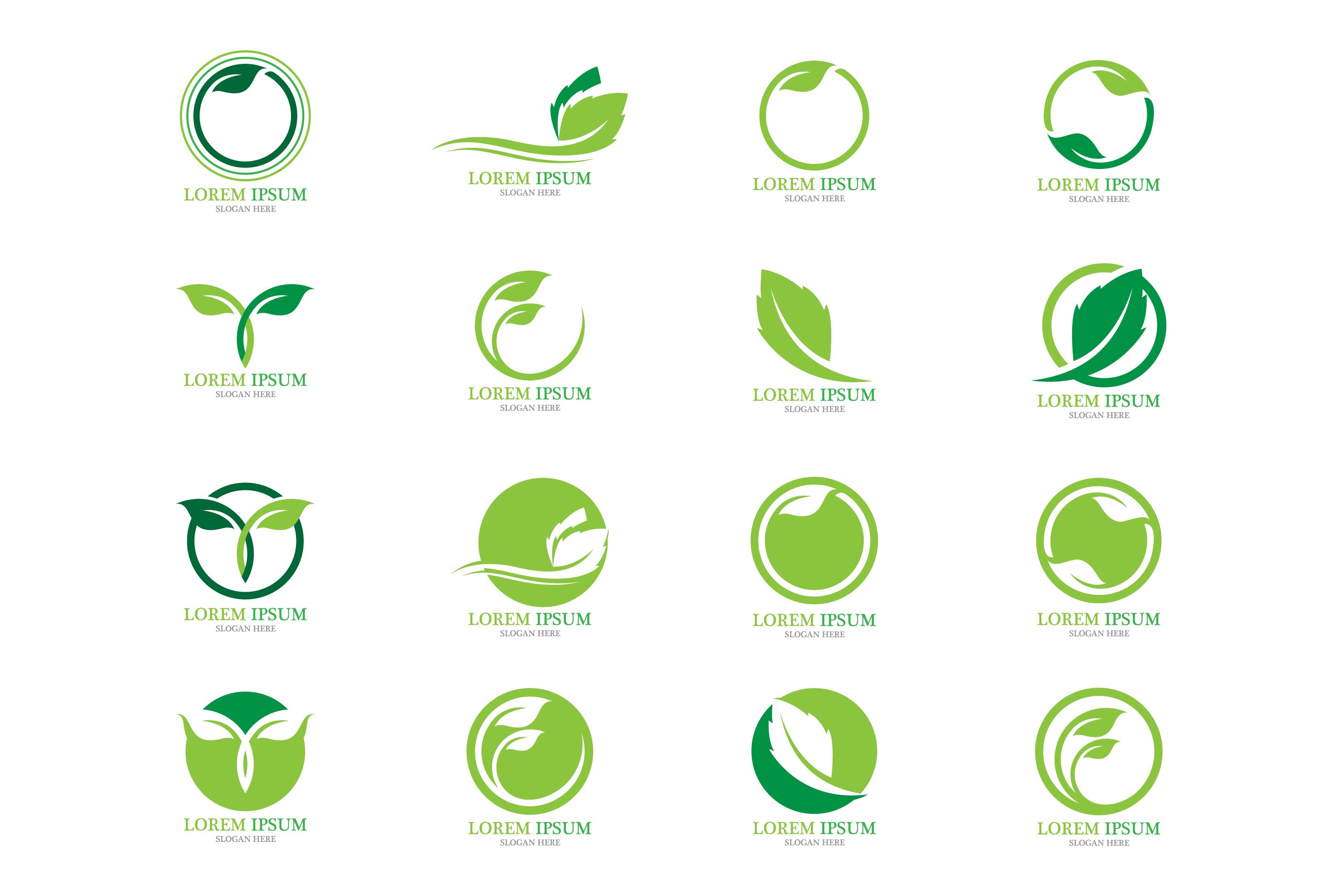 Ecology leaf green go green logo vector cover image.