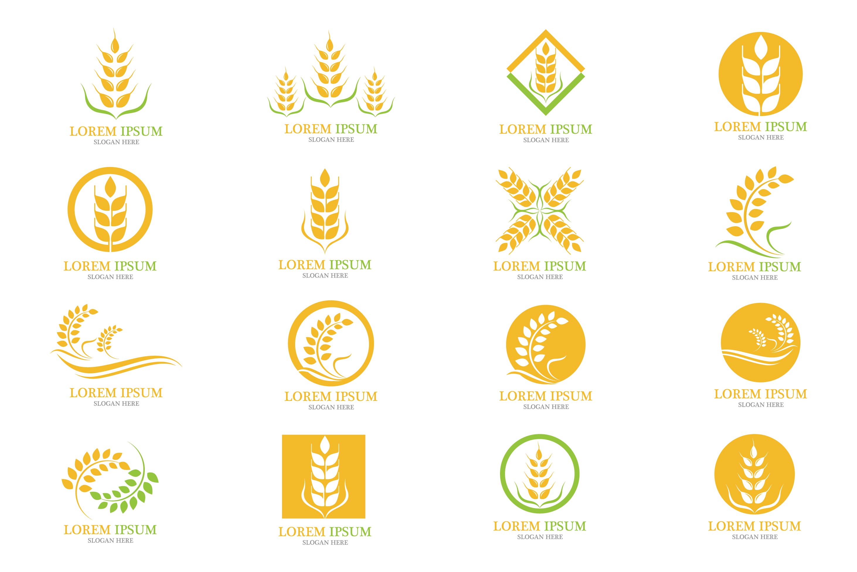 Food wheat rice logo vector pinterest preview image.