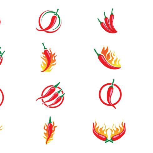 Chili paper logo icon vector cover image.