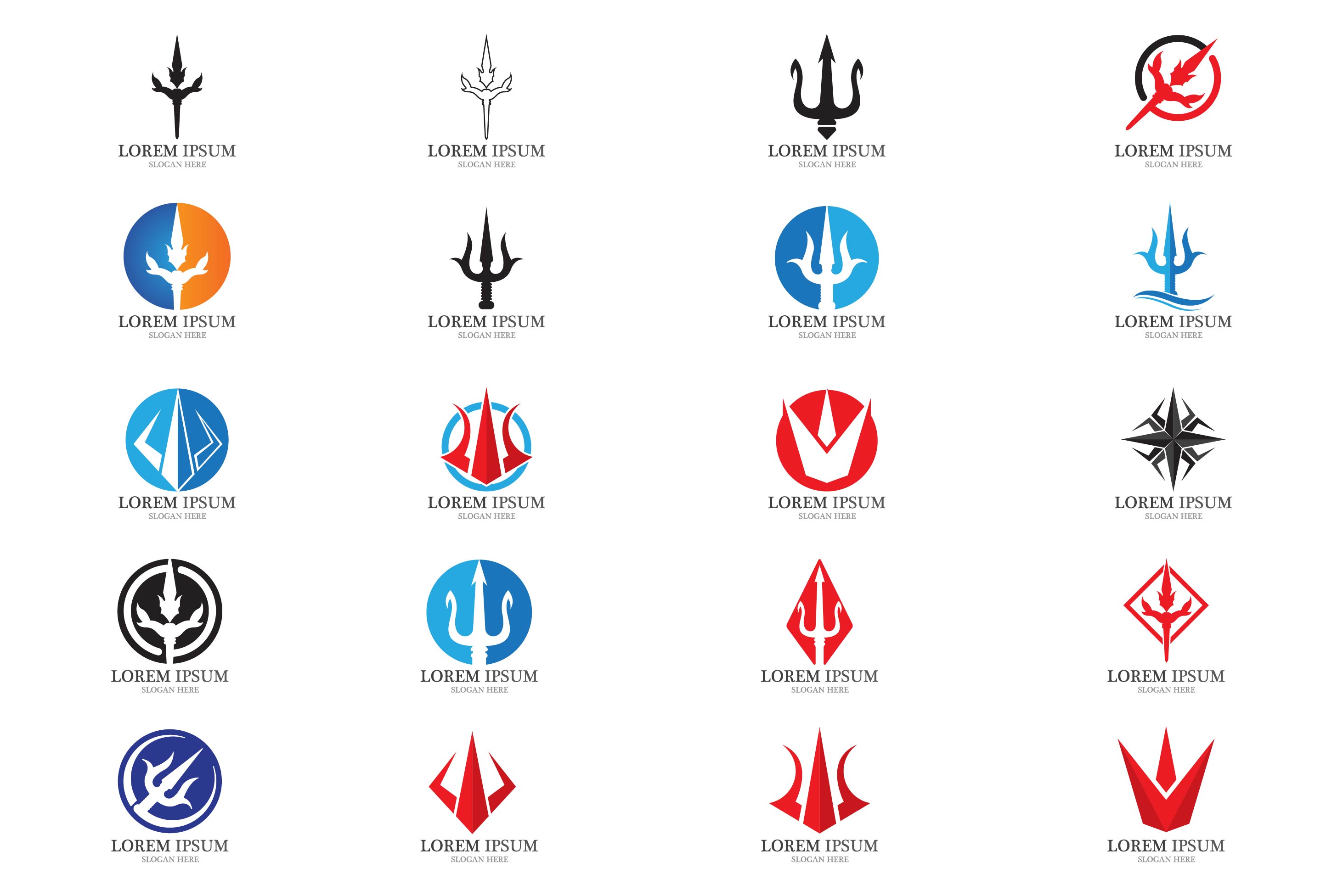 Magic trident logo and symbols template vector pinterest preview image.
