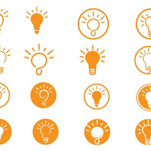 Lighbulb logo icon vector cover image.